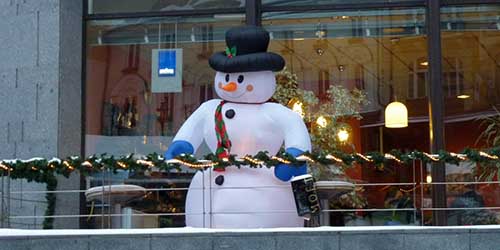 Schneemann in Karlsbad